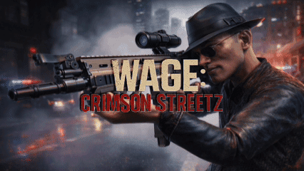 WAGE Crimson Streetz game artwork featuring its armed lead character
